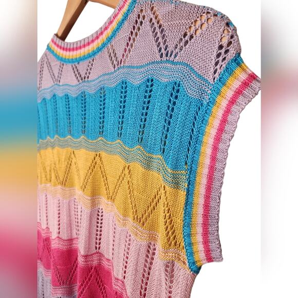 Crochet Barbie Knit Sleeveless Top Medium - Picture 7 of 10